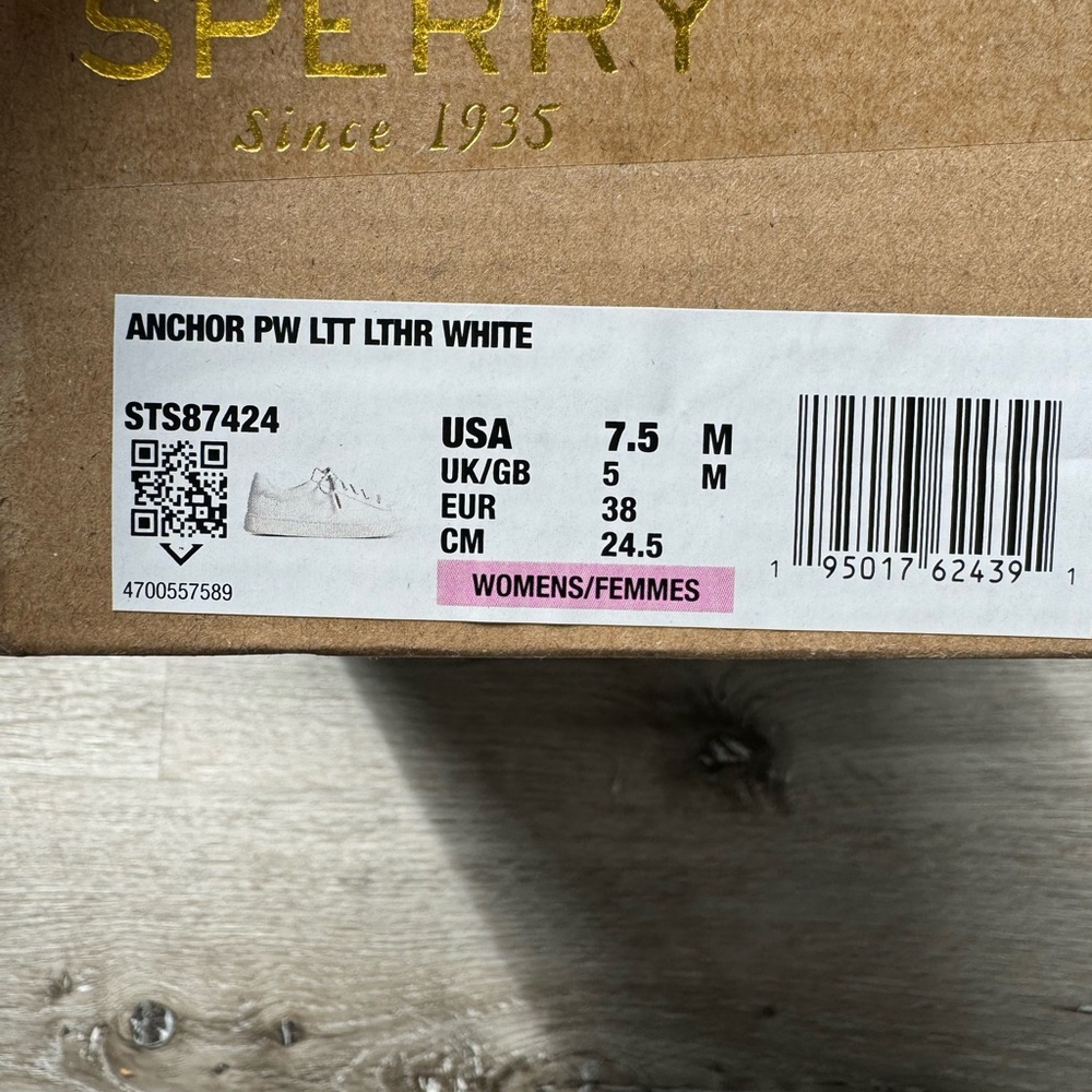 Sperry Women's ANCHOR PLUSHWAVE LEATHER sneakers, 7.5 - Picture 6 of 6